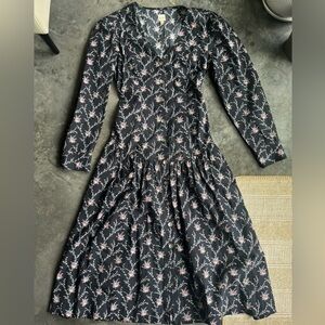 LA VIE REBECCA TAYLOR Drop Waist Floral Dress Size Small